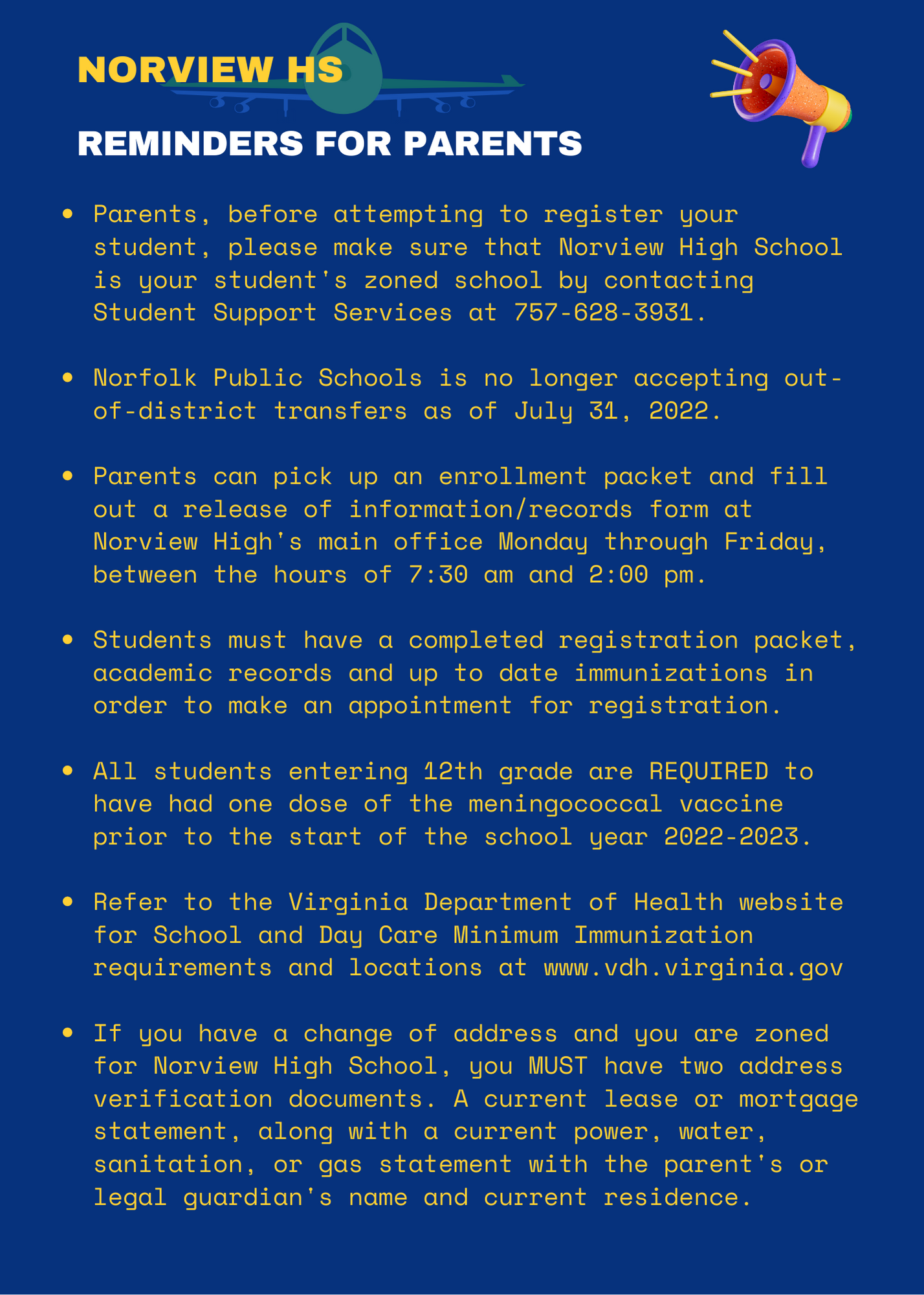 Reminders for Parents